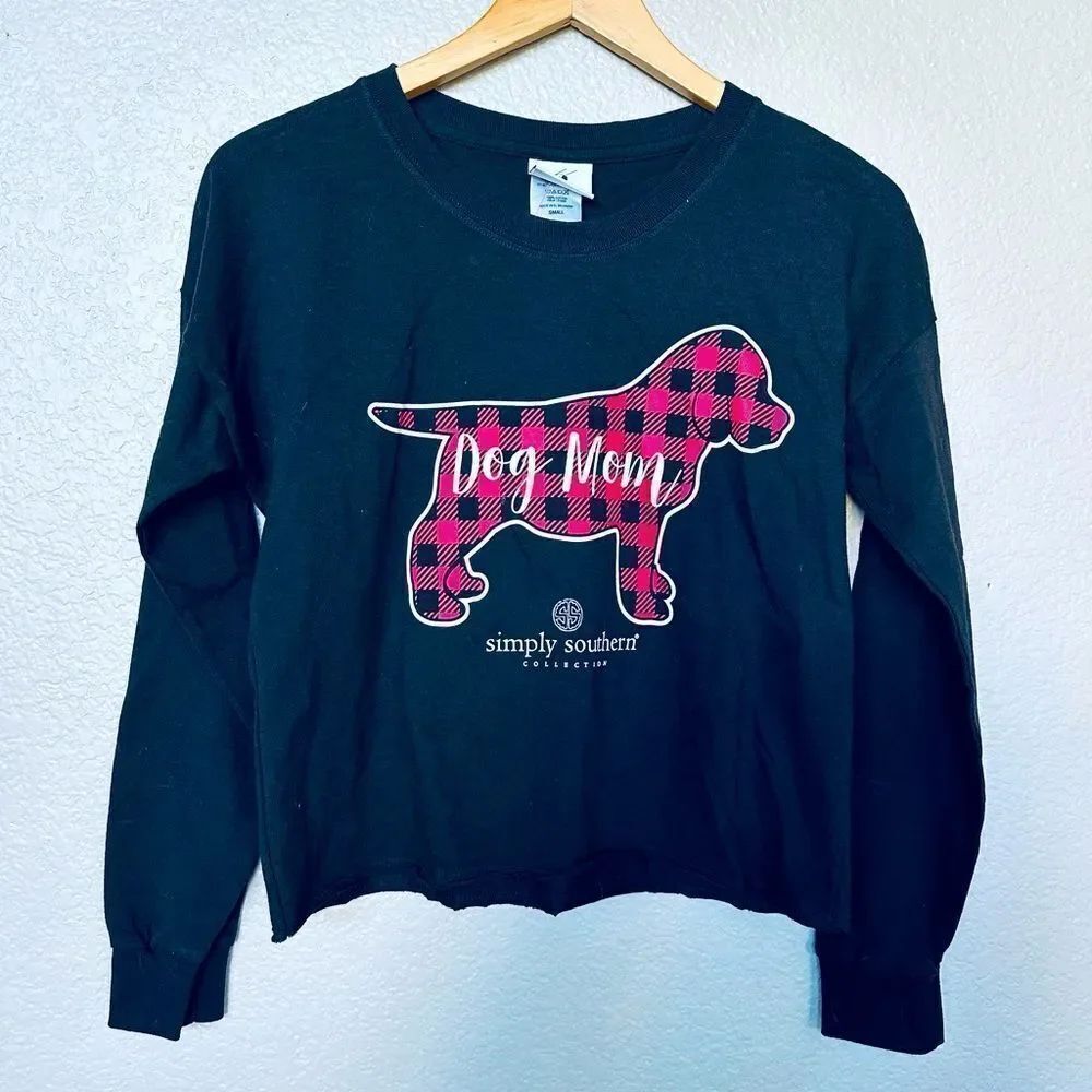 Simply Southern Dog Mom Cropped Oversize Lounge Top S